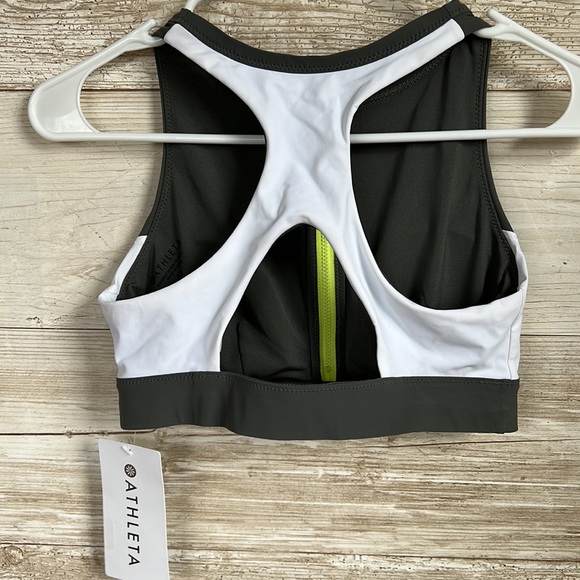 athleta colorblock zip front bikini top xs - Picture 7 of 7